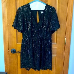NWT Venus Black Sequin Romper